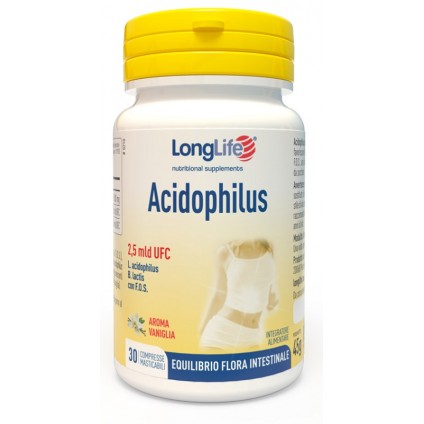 LONGLIFE ACIDOPHILUS 30 COMPRESSE MASTICABILI