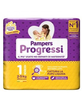 PAMPERS PROGRESSI NEWBORN PANNOLINO 1 2-5KG 28 PEZZI