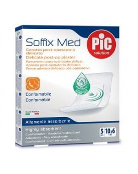 CEROTTO PIC SOFFIX MED IN TNT CON TAMPONE CENTRALE ASSORBENTE STERILE MONOUSO 10X6 CM ANTIBATTERICO 5 PEZZI