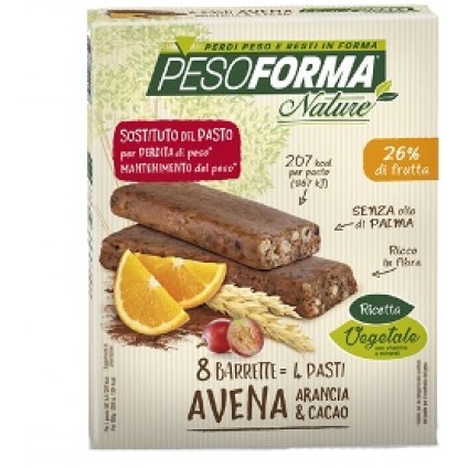 PESOFORMA NATURE BARRETTA ALL'AVENA ARANCIA E CACAO 8 PEZZIDA 31 G