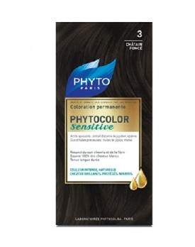 PHYTOCOLOR SENSITIVE 3 CASTANO SCURO 1 LOZIONE LIQUIDA 60 ML + 1 CREMA 40 ML + 1 BALSAMO 12 ML + FOGLIETTO DI ISTRUZIONI + GUANTI LATTICE