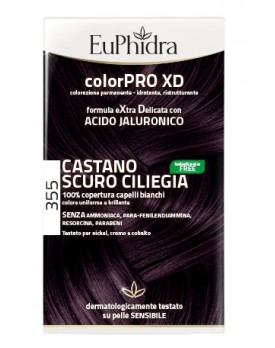 EUPHIDRA COLORPRO XD 355 CASTANO SCURO CILIEGIA GEL COLORANTE CAPELLI IN FLACONE + ATTIVANTE + BALSAMO + GUANTI