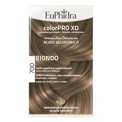 EUPHIDRA COLORPRO XD 700 BIONDO GEL COLORANTE CAPELLI IN FLACONE + ATTIVANTE + BALSAMO + GUANTI