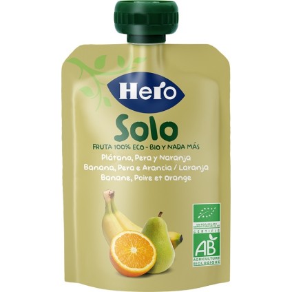 HERO SOLO FRUTTA FRULLATA 100% BIO BANANA PERA ARANCIA 100 G
