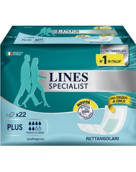 LINES SPECIALIST PANNOLONE RETTANGOLARE 22 PEZZIPEZZI IN CARTONE DA 4 BUSTE