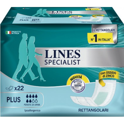 LINES SPECIALIST PANNOLONE RETTANGOLARE 22 PEZZIPEZZI IN CARTONE DA 4 BUSTE