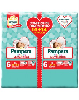 PAMPERS BABY DRY PANNOLINO A MUTANDINA DUO DWCT XL 28 PEZZI