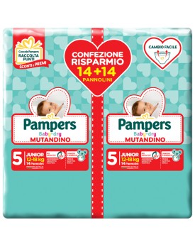 PAMPERS BABY DRY PANNOLINO A MUTANDINA DUO DWCT JUNIOR 28 PEZZI