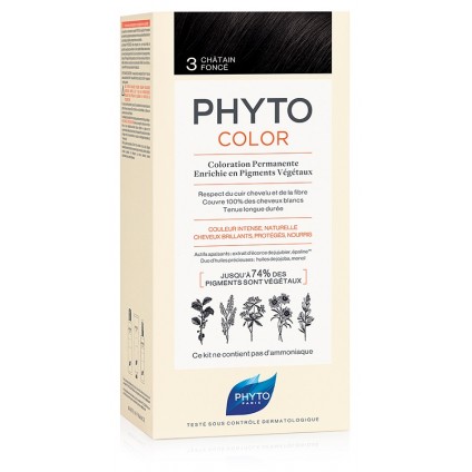 PHYTOCOLOR 3 CASTANO SCURO 1 LATTE + 1 CREMA + 1 MASCHERA +1 PAIO DI GUANTI