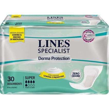 PANNOLONE LINES SPECIALIST CLASSIC SAGOMATO SOTTILE SUPER 30 PEZZI