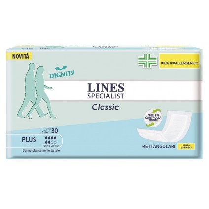 PANNOLONE LINES SPECIALIST CLASSIC RETTANGOLARE SENZA BARRIERA CONTROL 30 PEZZI