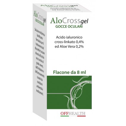 SOLUZIONE OFTALMICA LUBRIFICANTE ALOCROSS ACIDO IALURONICO SALE SODICO CROSS LINKATO 0,20% ED ALOE VERA 1 FLACONE 8 MLONE 8 ML