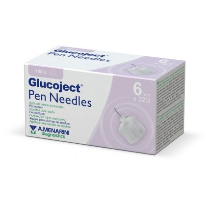 AGO PER PENNA DA INSULINA GLUCOJECT 6 MM GAUGE 32 100 PEZZI