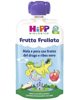 HIPP FRUTTA FRULL DRAGONE MELA PERA FRUTTA DEL DRAGO RIBES NERO 90 G