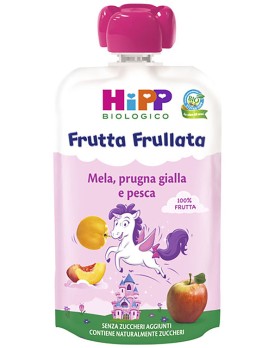 HIPP FRUTTA FRULLATA UNICORNO MELA PRUGNA GIALLA PESCA 90 G