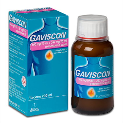GAVISCON*orale sosp 200 ml 500 mg/10 ml + 267 mg/10 ml