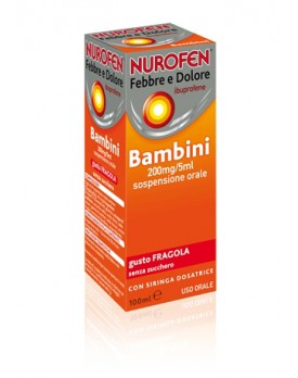 NUROFEN FEBBRE E DOLORE*orale sosp 100 ml 200 mg/5 ml fragola senza zucchero con siringa