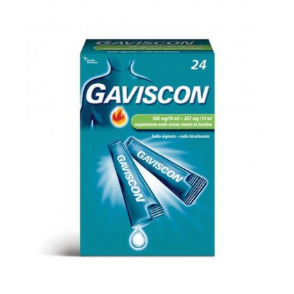 GAVISCON*24 bust orale sosp 500 mg/10 ml + 267 mg/10 ml