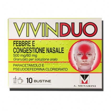 VIVINDUO FEBBRE E CONGESTIONE NASALE*orale 10 bustine 500 mg + 60 mg