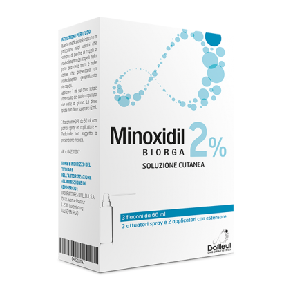 MINOXIDIL Sol.Cut.3fl.2%BIORGA