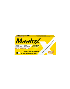 MAALOX*30 cpr mast 400 mg + 400 mg senza zucchero aroma limone