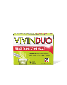 VIVINDUO FEBBRE E CONGESTIONE NASALE*orale 10 bustine 500 mg + 60 mg
